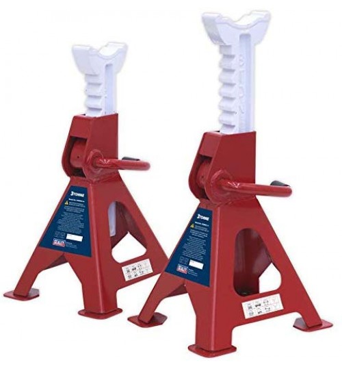 Sealey Ratchet Type Axle (Pair) 3 tonne Capacity per Stand, Multicoloured, 3 Ton